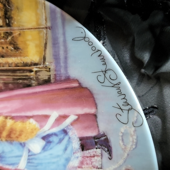 Stewart sherwood 1991 limited edition trimming the tree christmas collector plat - Picture 3 of 9